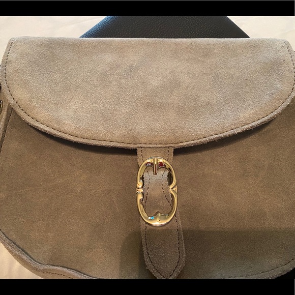 Emma Fox Handbags - Emma fox gray suede cross body bag purse grey